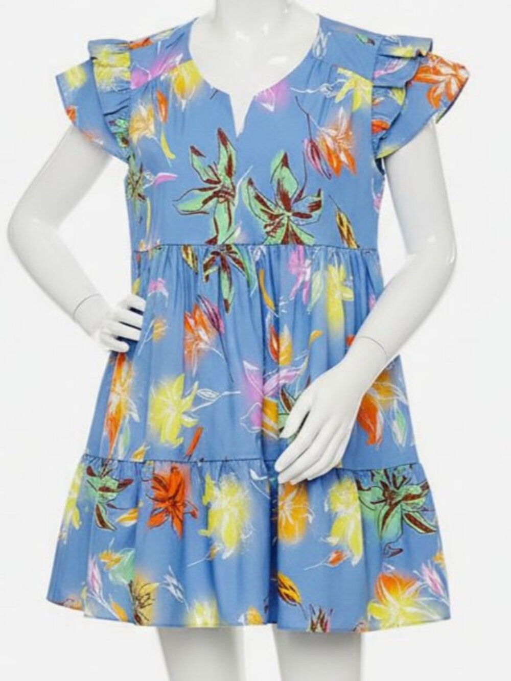 Tanya Taylor Women Blue Mini Marisol Dress Size L